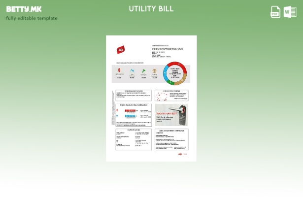 Модерен стил Португалија EDP шаблон за комунални сметки